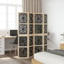 Biombo separador 4 paneles madera maciza Paulownia marrón negro de , Divisores de ambientes - Ref: Foro24-358802, Precio: 132...