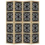 Biombo separador 4 paneles madera maciza Paulownia marrón negro de , Divisores de ambientes - Ref: Foro24-358802, Precio: 132...