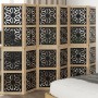 Biombo separador 6 paneles madera maciza Paulownia marrón negro de , Divisores de ambientes - Ref: Foro24-358809, Precio: 162...