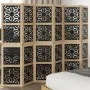 Biombo separador 6 paneles madera maciza Paulownia marrón negro de , Divisores de ambientes - Ref: Foro24-358809, Precio: 149...