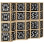 Biombo separador 6 paneles madera maciza Paulownia marrón negro de , Divisores de ambientes - Ref: Foro24-358809, Precio: 162...