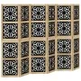 Biombo separador 6 paneles madera maciza Paulownia marrón negro de , Divisores de ambientes - Ref: Foro24-358809, Precio: 149...