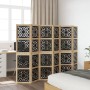 Biombo separador 6 paneles madera maciza Paulownia marrón negro de , Divisores de ambientes - Ref: Foro24-358809, Precio: 162...