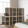 Biombo separador 6 paneles madera maciza Paulownia marrón negro de , Divisores de ambientes - Ref: Foro24-358809, Precio: 149...
