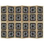 Biombo separador 6 paneles madera maciza Paulownia marrón negro de , Divisores de ambientes - Ref: Foro24-358809, Precio: 162...