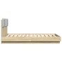Estructura cama con cabecero luces LED roble Sonoma 120x190 cm de , Camas y somieres - Ref: Foro24-3210054, Precio: 177,08 €,...