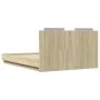 Estructura cama con cabecero luces LED roble Sonoma 120x190 cm de , Camas y somieres - Ref: Foro24-3210054, Precio: 175,90 €,...