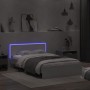 Estructura de cama con cabecero y luces LED blanco 135x190 cm de , Camas y somieres - Ref: Foro24-3207630, Precio: 148,39 €, ...