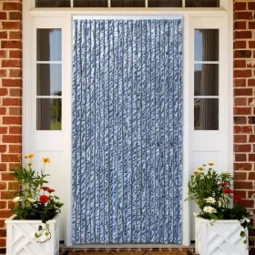 Cortina antimoscas chenilla azul y blanco 100x230 cm de , Mosquiteras para ventanas - Ref: Foro24-377372, Precio: 66,03 €, De...