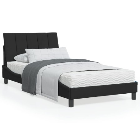 Estructura de cama con cabecero de terciopelo negro 100x200 cm de , Camas y somieres - Ref: Foro24-3207833, Precio: 123,89 €,...