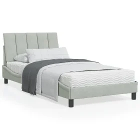 Estructura de cama con cabecero terciopelo gris claro 100x200cm de , Camas y somieres - Ref: Foro24-3207831, Precio: 137,65 €...