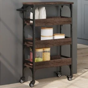 Oak brown engineered wood kitchen cart 53x20x76 cm by , Kitchen and dining carts - Ref: Foro24-842355, Price: 54,28 €, Discou...