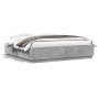 Estructura cama con luces LED madera gris hormigón 200x200 cm de , Camas y somieres - Ref: Foro24-3209586, Precio: 189,56 €, ...