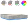 Estructura cama con luces LED madera gris hormigón 200x200 cm de , Camas y somieres - Ref: Foro24-3209586, Precio: 187,24 €, ...