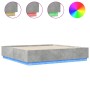 Estructura cama con luces LED madera gris hormigón 200x200 cm de , Camas y somieres - Ref: Foro24-3209586, Precio: 189,56 €, ...
