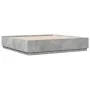 Estructura cama con luces LED madera gris hormigón 200x200 cm de , Camas y somieres - Ref: Foro24-3209586, Precio: 187,24 €, ...