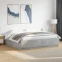 Estructura cama con luces LED madera gris hormigón 200x200 cm de , Camas y somieres - Ref: Foro24-3209586, Precio: 187,24 €, ...
