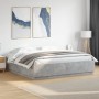 Estructura cama con luces LED madera gris hormigón 200x200 cm de , Camas y somieres - Ref: Foro24-3209586, Precio: 189,56 €, ...