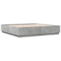 Estructura cama con luces LED madera gris hormigón 200x200 cm de , Camas y somieres - Ref: Foro24-3209586, Precio: 189,56 €, ...