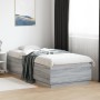Estructura de cama con luces LED madera gris Sonoma 90x200 cm de , Camas y somieres - Ref: Foro24-3209637, Precio: 139,53 €, ...