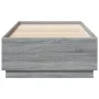 Estructura de cama con luces LED madera gris Sonoma 90x200 cm de , Camas y somieres - Ref: Foro24-3209637, Precio: 137,82 €, ...