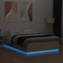 Estructura cama con luces LED madera roble Sonoma 160x200 cm de , Camas y somieres - Ref: Foro24-3209599, Precio: 174,22 €, D...
