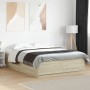 Estructura cama con luces LED madera roble Sonoma 160x200 cm de , Camas y somieres - Ref: Foro24-3209599, Precio: 174,22 €, D...