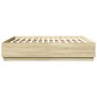 Estructura cama con luces LED madera roble Sonoma 180x200 cm de , Camas y somieres - Ref: Foro24-3209592, Precio: 181,14 €, D...