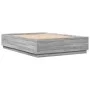 Estructura cama con luces LED madera gris Sonoma 120x200 cm de , Camas y somieres - Ref: Foro24-3209623, Precio: 167,05 €, De...