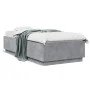 Concrete gray wood bed frame with LED lights 90x200 cm by , Beds and slatted bases - Ref: Foro24-3209635, Price: 132,92 €, Di...