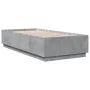 Concrete gray wood bed frame with LED lights 90x200 cm by , Beds and slatted bases - Ref: Foro24-3209635, Price: 132,92 €, Di...