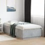 Concrete gray wood bed frame with LED lights 90x200 cm by , Beds and slatted bases - Ref: Foro24-3209635, Price: 132,92 €, Di...
