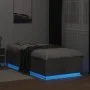 Concrete gray wood bed frame with LED lights 90x200 cm by , Beds and slatted bases - Ref: Foro24-3209635, Price: 132,92 €, Di...