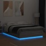 Estructura cama con luces LED madera gris Sonoma 160x200 cm de , Camas y somieres - Ref: Foro24-3209602, Precio: 180,18 €, De...