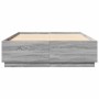 Estructura cama con luces LED madera gris Sonoma 160x200 cm de , Camas y somieres - Ref: Foro24-3209602, Precio: 180,18 €, De...