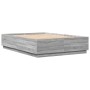 Estructura cama con luces LED madera gris Sonoma 160x200 cm de , Camas y somieres - Ref: Foro24-3209602, Precio: 180,18 €, De...