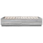 Estructura cama con luces LED madera gris Sonoma 160x200 cm de , Camas y somieres - Ref: Foro24-3209602, Precio: 180,18 €, De...