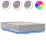 Estructura cama con luces LED madera gris Sonoma 150x200 cm de , Camas y somieres - Ref: Foro24-3209609, Precio: 177,29 €, De...