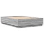 Estructura cama con luces LED madera gris Sonoma 150x200 cm de , Camas y somieres - Ref: Foro24-3209609, Precio: 177,29 €, De...