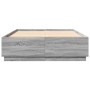 Estructura cama con luces LED madera gris Sonoma 150x200 cm de , Camas y somieres - Ref: Foro24-3209609, Precio: 177,29 €, De...