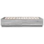 Estructura cama con luces LED madera gris Sonoma 150x200 cm de , Camas y somieres - Ref: Foro24-3209609, Precio: 177,29 €, De...
