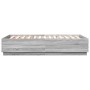Estructura cama con luces LED madera gris Sonoma 140x200 cm de , Camas y somieres - Ref: Foro24-3209616, Precio: 176,07 €, De...
