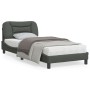 Estructura de cama con luces LED tela gris oscuro 90x200 cm de , Camas y somieres - Ref: Foro24-3213677, Precio: 159,05 €, De...