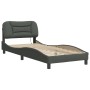 Estructura de cama con luces LED tela gris oscuro 90x200 cm de , Camas y somieres - Ref: Foro24-3213677, Precio: 159,05 €, De...