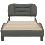 Estructura de cama con luces LED tela gris oscuro 90x200 cm de , Camas y somieres - Ref: Foro24-3213677, Precio: 159,05 €, De...