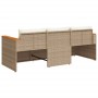 Sofá de jardín de 3 plazas con cojines ratán sintético beige de , Sofás de exterior - Ref: Foro24-365831, Precio: 212,45 €, D...