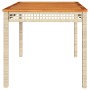 Mesa de jardín ratán sintético madera acacia beige 140x80x75 cm de , Mesas de jardín - Ref: Foro24-366278, Precio: 140,17 €, ...