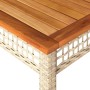 Mesa de jardín ratán sintético madera acacia beige 140x80x75 cm de , Mesas de jardín - Ref: Foro24-366278, Precio: 140,17 €, ...