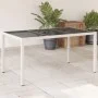 Mesa de jardín superficie de vidrio ratán PE blanco 150x90x75cm de , Mesas de jardín - Ref: Foro24-368126, Precio: 141,34 €, ...