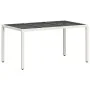 Mesa de jardín superficie de vidrio ratán PE blanco 150x90x75cm de , Mesas de jardín - Ref: Foro24-368126, Precio: 141,34 €, ...
